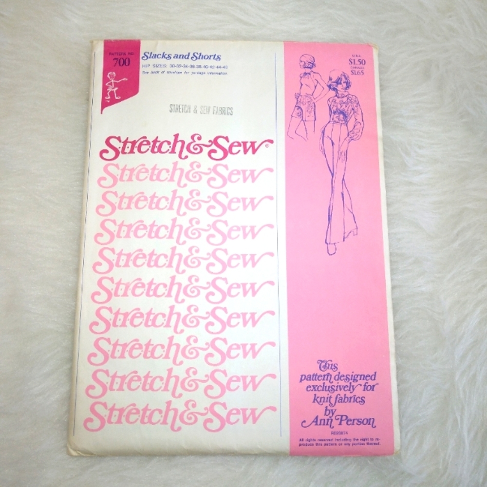 STRETCH & SEW 700 Misses' Slacks and Shorts, Hip size 30-32-34-36-38-40-…